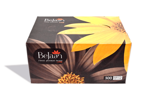 BeJaan 2-Ply Non-Perfumed Luxury Facial Tissues in Black & Yellow Box